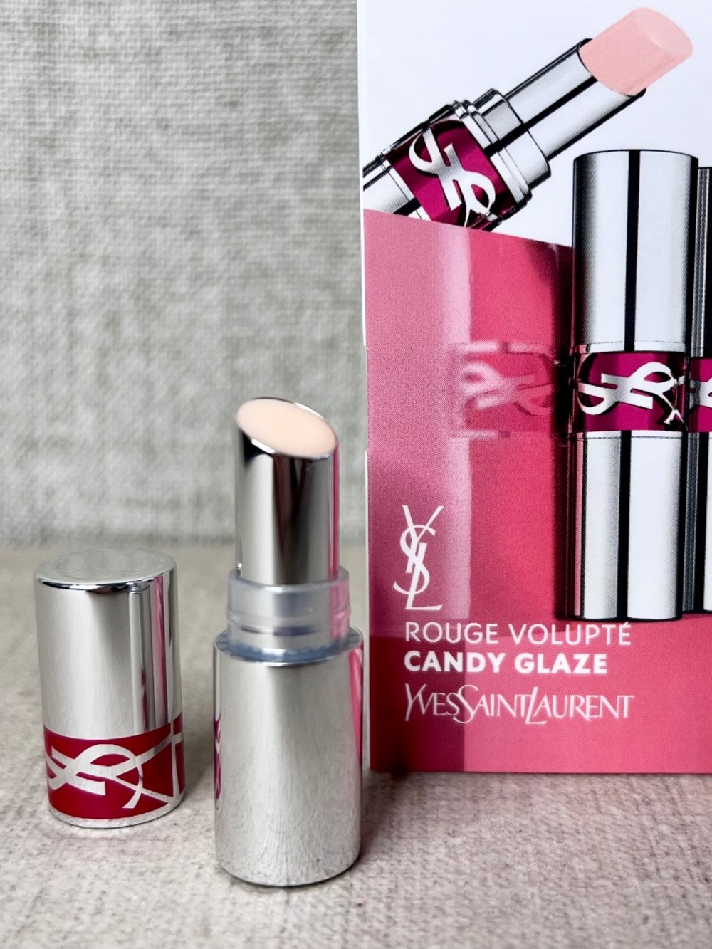 ❤️ YSL Rouge Volupte Candy Glaze Double Care Balm mini in 02